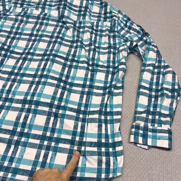 Scully Pearl Snap Shirt Mens XL Teal Plaid Pendleton Hat Co Western Cowboy Retro - Picture 6 of 9